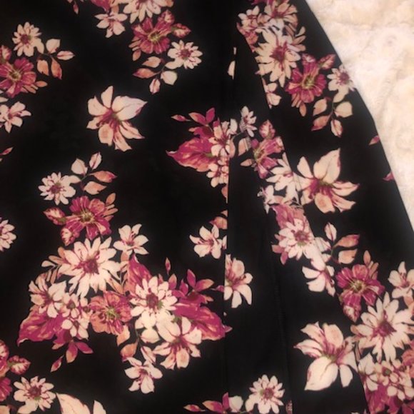 Black Maxi Dress w/ Flowers - Picture 2 of 4